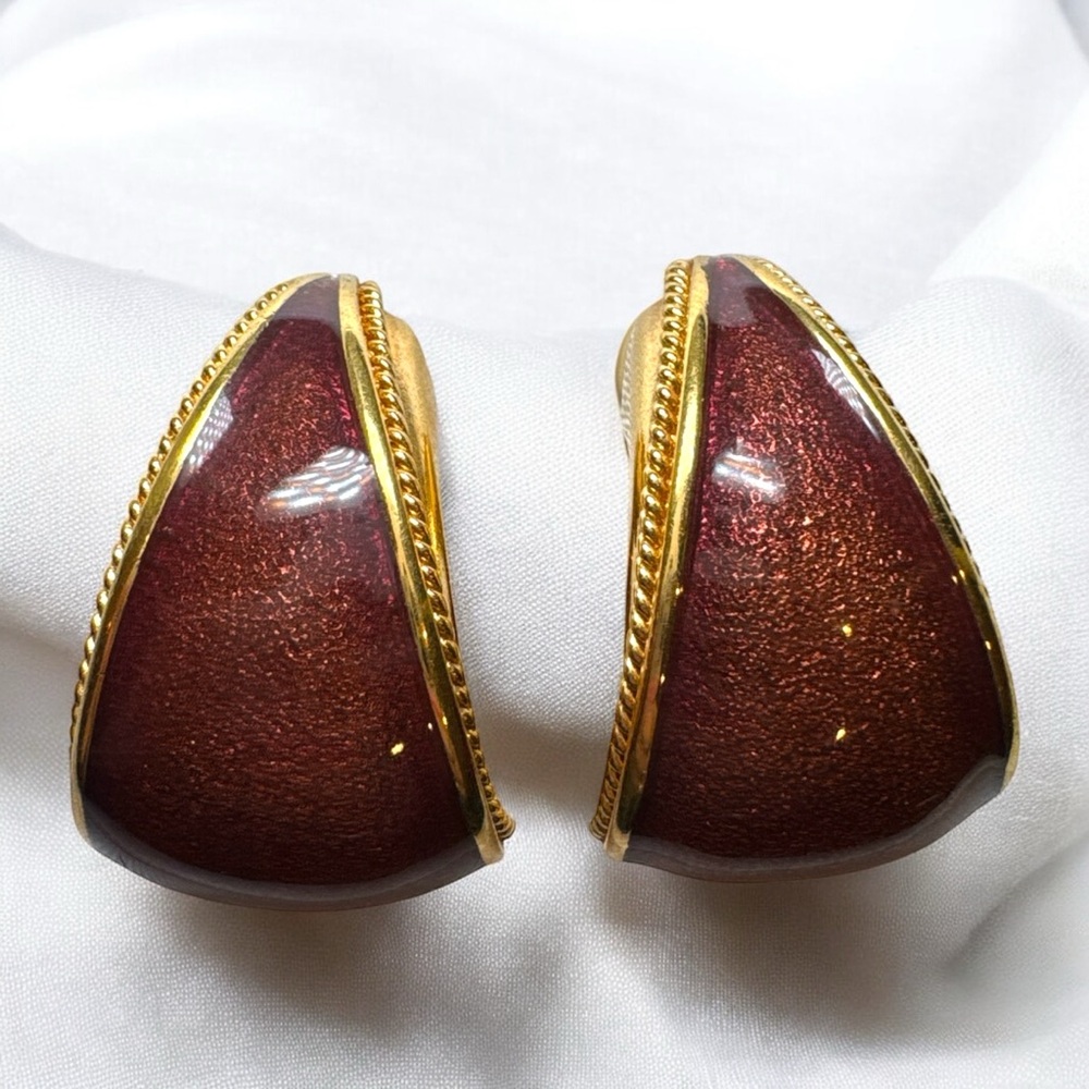 Vintage St. John Triangle Clip-On Earrings